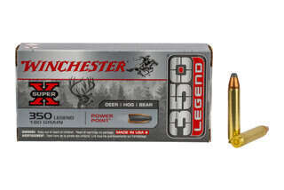 The 350 Legend Winchester Ammunition features a 180 grain full metal jacket bullet and comes in a box of 20